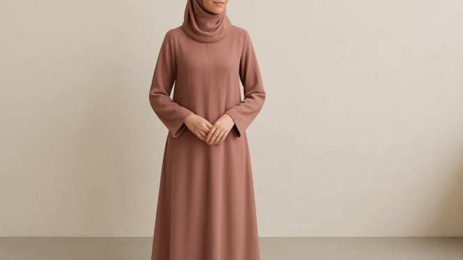Ilustrasi Gamis Cantik dan Simple Tanpa Banyak Detail