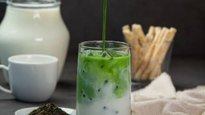 Ilustrasi matcha latte