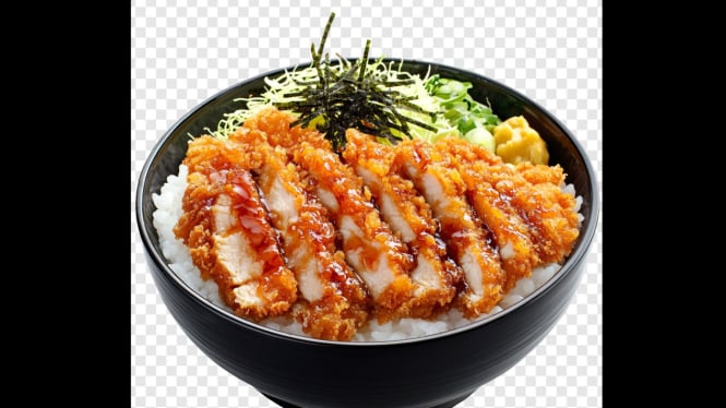 Ilustrasi chicken rice bowl