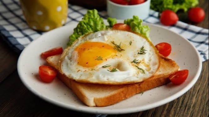 Ilustrasi telur dan roti