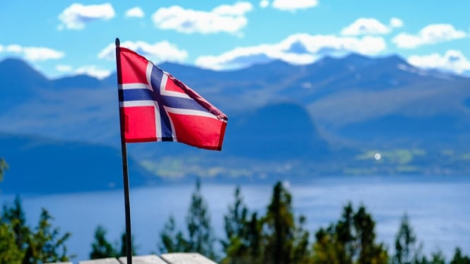 Ilustrasi bendera Norwegia