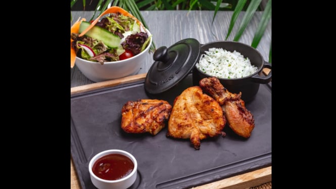 Ilustrasi nasi ayam bakar