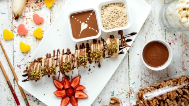 Ilustrasi pisang cokelat