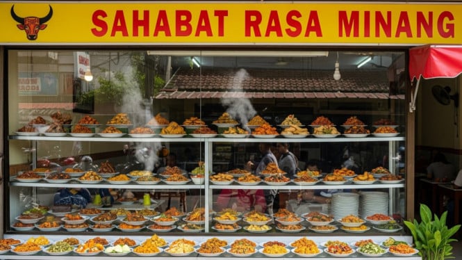 Ilustrasi warung masakan Padang