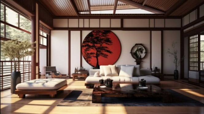 Ilustrasi Dekorasi Rumah ala Jepang