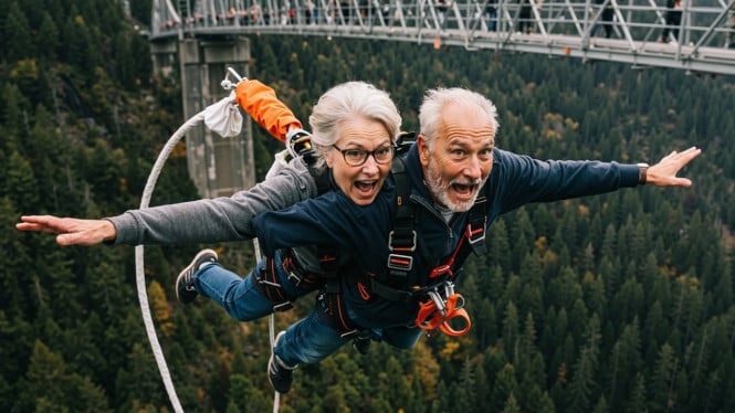 Ilustrasi bungee jumping
