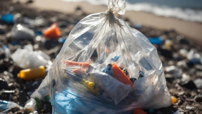 Ilustrasi sampah plastik