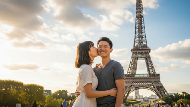 Ilustrasi foto di Menara Eiffel