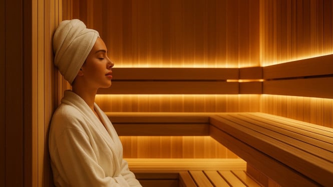 Ilustrasi wanita sauna