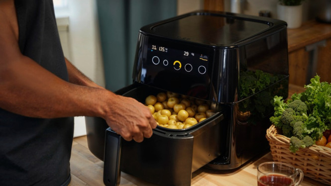 Ilustrasi memasak dengan air fryer