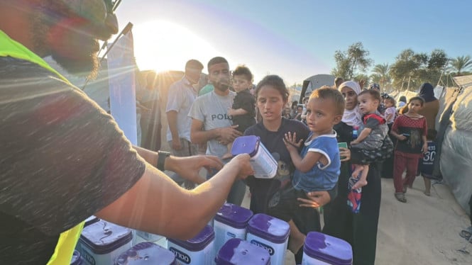 Warga Gaza dapat bantuan dari Indonesia.