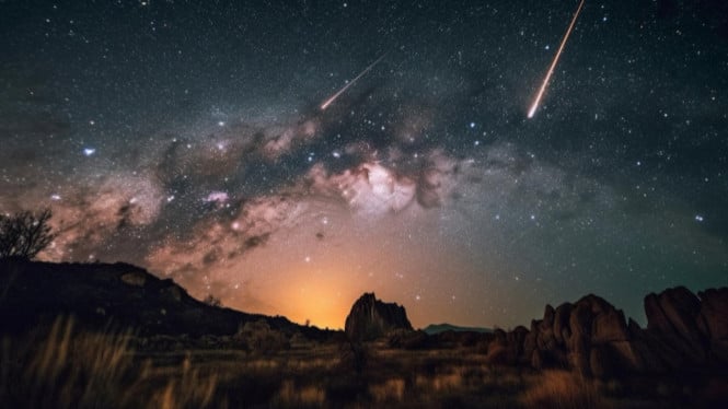 Ilustrasi meteor jatuh