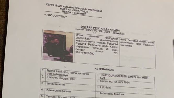 DPO Satreskrim Polres Sumenep