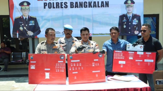 Polres Bangkalan Madura rilist ungkap Narkoba