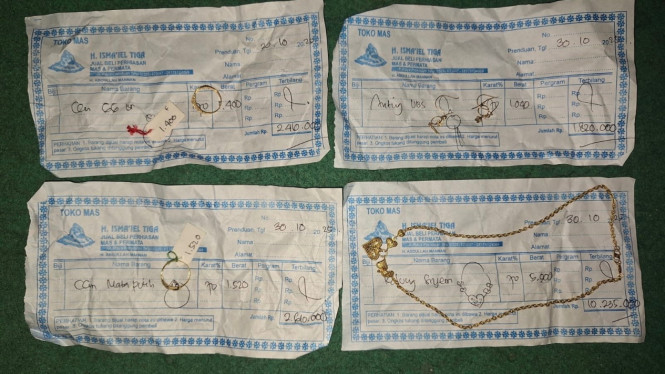 Barang bukti aksi kriminal