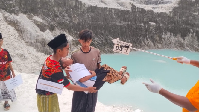 Rekontruksi Santri Tewas Tenggelam