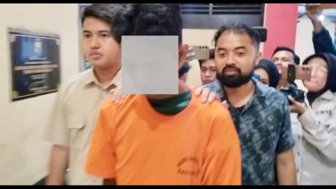 Pelaku curanmor saat digelandang Polisi
