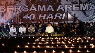 Lantunan Doa Dari Aremania dan Arema di 40 Hari Tragedi Kanjuruhan