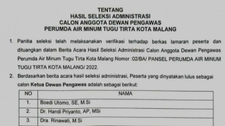 3 Pejabat Pemkot Berebut Kursi Ketua Dewas Perumda Tugu Tirta