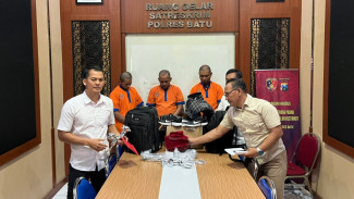 Satreskrim Polres Batu Berhasil Amankan 3 Orang Pencuri Kran Pasar Induk