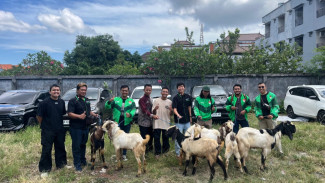 Cerita Grab Bagikan Ratusan Ekor Kambing Untuk Mitra Pengemudi