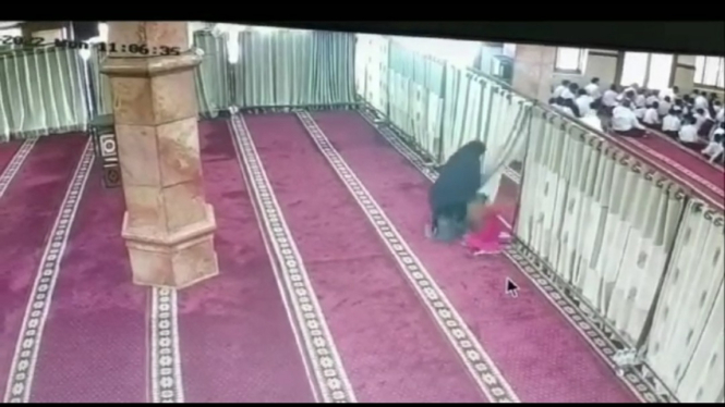 Tangkapan layar pencurian di Masjid Kota Malang