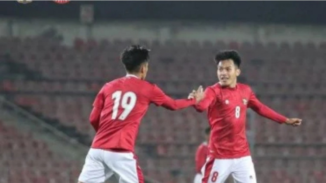 Witan Sulaeman mencetak gol untuk Timnas Indonesia