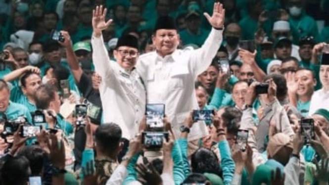 Ketum PKB Muhaimin Iskandar dan Ketum Gerindra Prabowo Subianto.