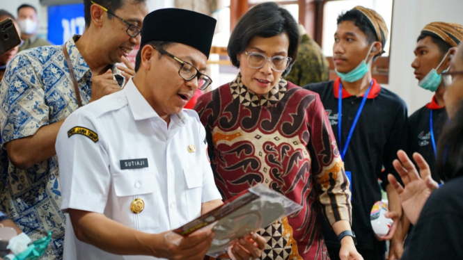 Wali Kota Malang, Sutiaji dan Menteri Keuangan Sri Mulyani