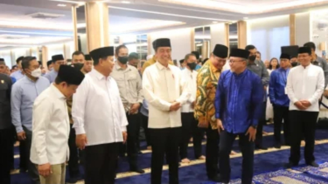 Presiden Jokowi dan Ketum PAN Zulkifli Hasan di acara Silaturahmi
