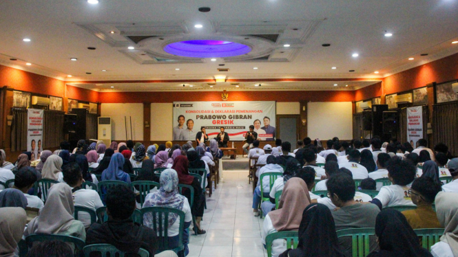 Deklarasi dukungan Prabowo-Gibran di Kabupaten Gresik.