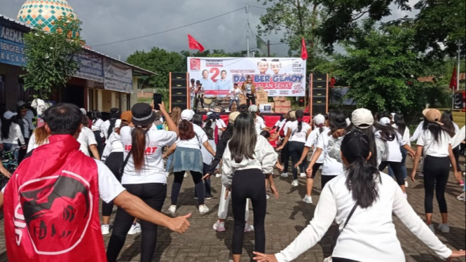 Senam Gemoy Prabowo-Gibran di Malang