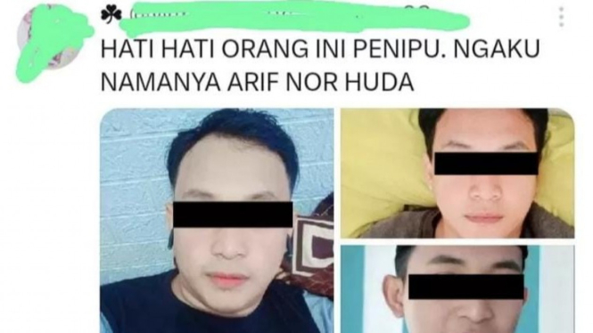 Tangkapan layar di X soal pria di Malang menipu para gadis.