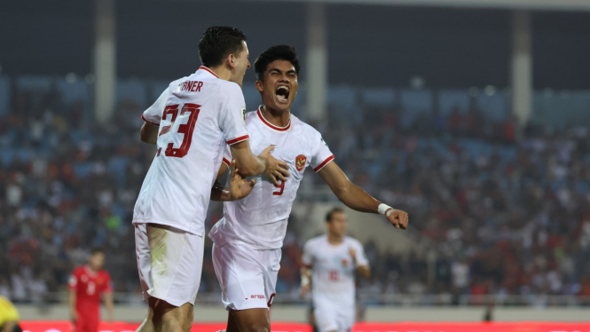 Ramadhan Sananta cetak gol saat Indonesia menang 3-0 atas Vietnam.