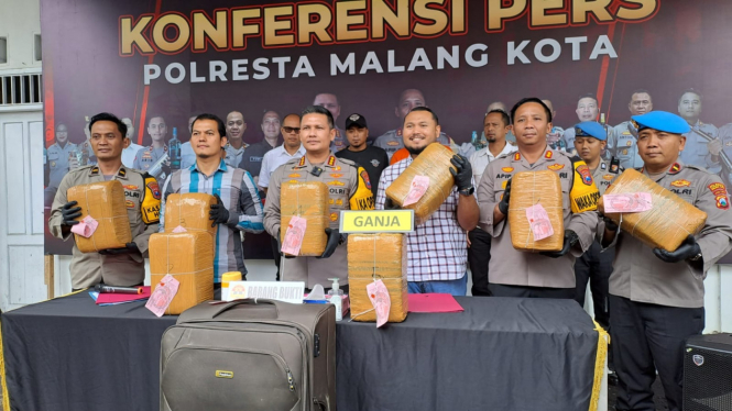 42 Kg ganja dari tangan kurir diamankan Polresta Malang Kota