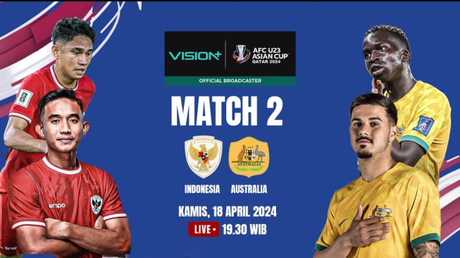 Live streaming Indonesia U23 vs Australia U23 di Piala Asia U23 2024.