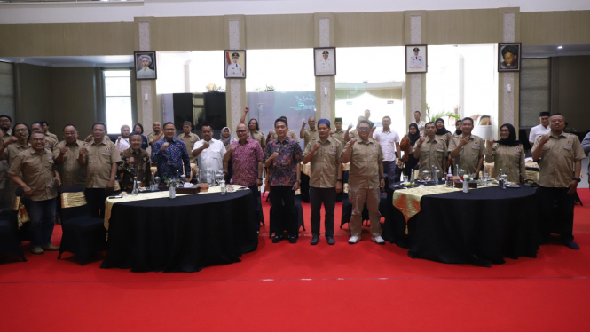 Halal Bihalal PWI Malang Raya di Balai Kota Amon Tani, Kota Batu.