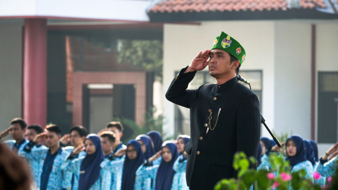 Wakil Wali Kota Pasuruan, Adi Wibowo saat upacara Hardiknas