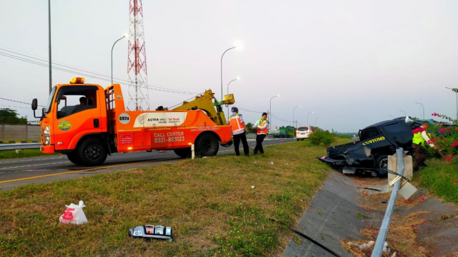 Kendaraan yang terlibat kecelakaan lalu lintas.