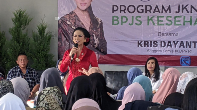 Kris Dayanti saat sosialisasi JKN- KIS