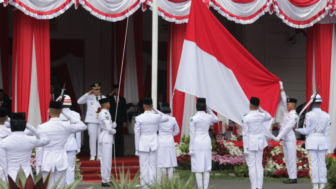 Peringatan HUT ke-79 Republik Indonesia di Halaman Balai Kota Malang