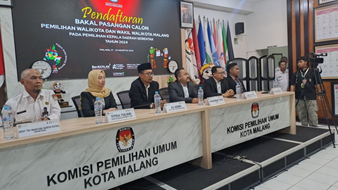 Pendaftaran calon kepala daerah di KPU Kota Malang.