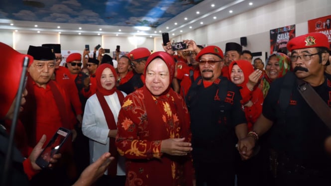 Calon Gubernur Jatim, Tri Rismaharini saat di Malang