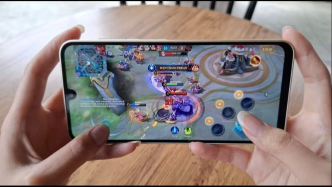 Ilustrasi Samsung Galaxy A16 5G saat dibuat main game