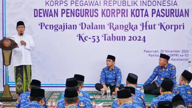 Plt Wali Kota Pasuruan, Adi Wibowo, ikuti pengajian HUT Korpri