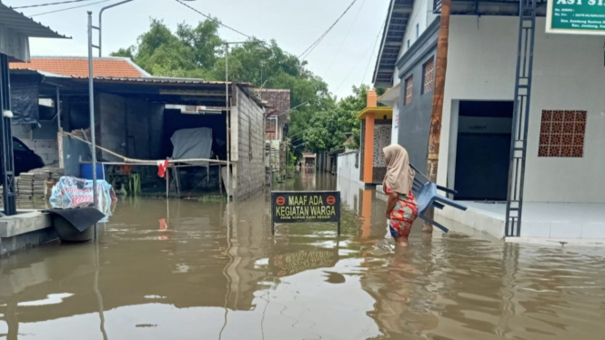 Kondisi banjir di Desa Sambong Jombang