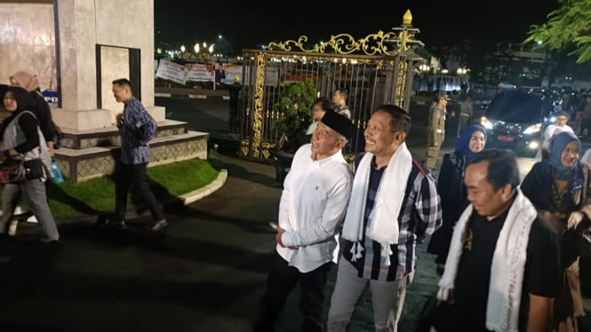 Wali Kota Malang, Wahyu Hidayat tiba usai retret