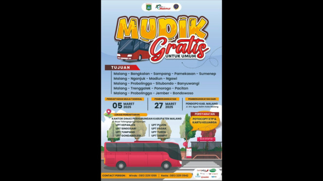 Program Mudik Gratis Kabupaten Malang