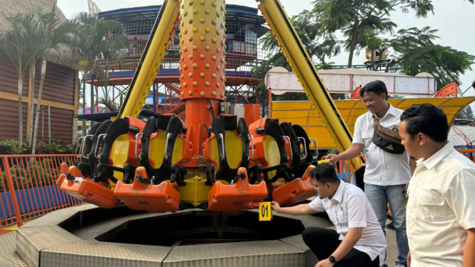 Polres Batu melakukan pendalaman di wahana Pendulum Jatim Park