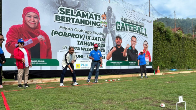 Kadindik Jatim Aries Agung Paewai membuka cabor Gateball Porprov 2025